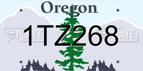 1TZ268 Oregon License Plate