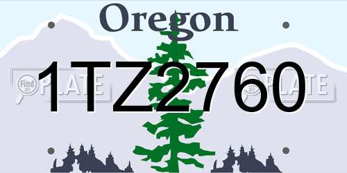 1TZ2760 Oregon License Plate