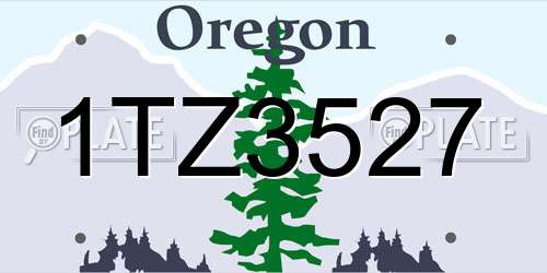 1TZ3527 Oregon License Plate