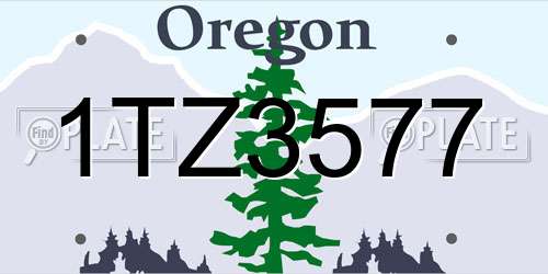 1TZ3577 Oregon License Plate