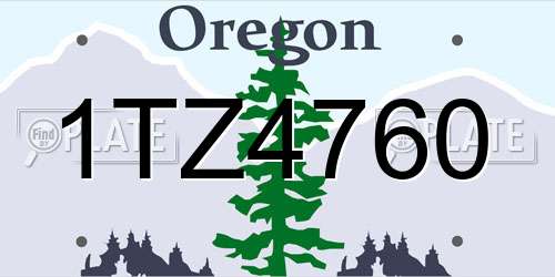 1TZ4760 Oregon License Plate