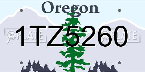 1TZ5260 Oregon License Plate