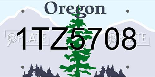 1TZ5708 Oregon License Plate
