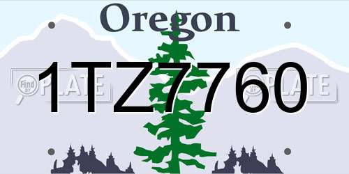 1TZ7760 Oregon License Plate