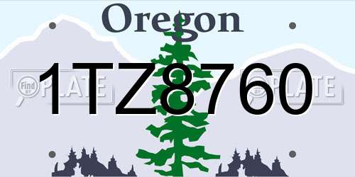 1TZ8760 Oregon License Plate
