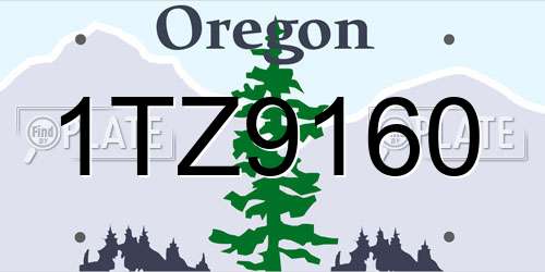 1TZ9160 Oregon License Plate