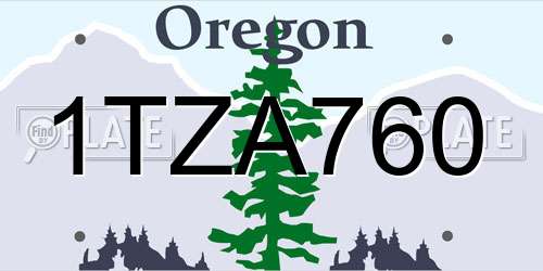 1TZA760 Oregon License Plate