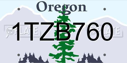 1TZB760 Oregon License Plate