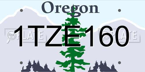 1TZE160 Oregon License Plate