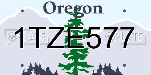 1TZE577 Oregon License Plate
