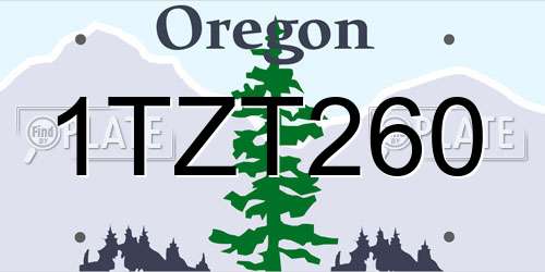 1TZT260 Oregon License Plate