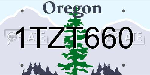 1TZT660 Oregon License Plate