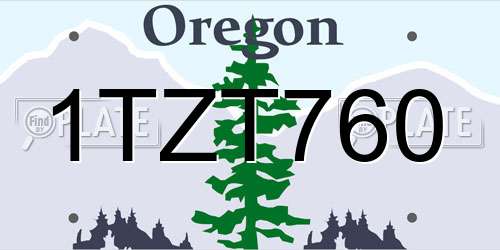 1TZT760 Oregon License Plate