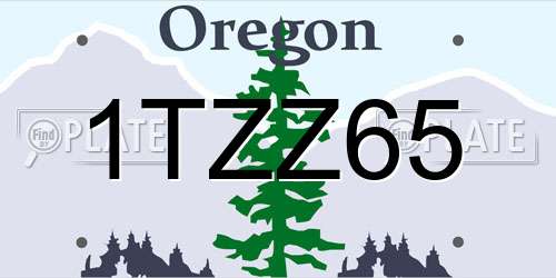 1TZZ65 Oregon License Plate