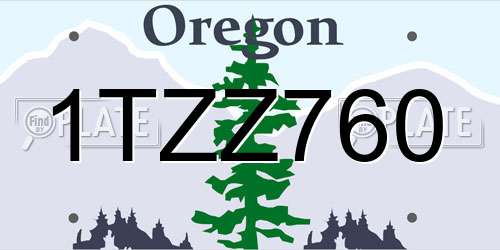1TZZ760 Oregon License Plate