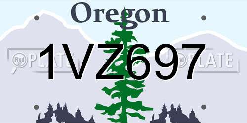 1VZ697 Oregon License Plate