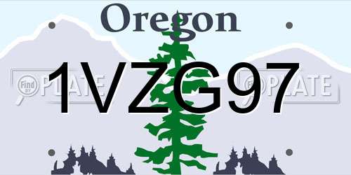 1VZG97 Oregon License Plate