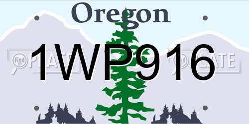 1WP916 Oregon License Plate