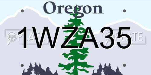 1WZA35 Oregon License Plate