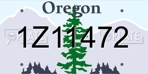 1Z11472 Oregon License Plate