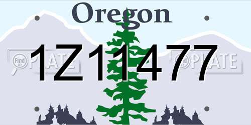 1Z11477 Oregon License Plate