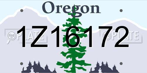 1Z16172 Oregon License Plate