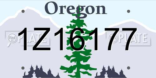 1Z16177 Oregon License Plate