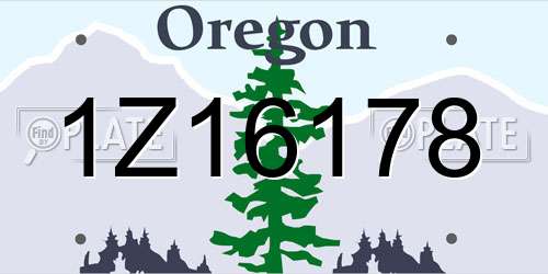 1Z16178 Oregon License Plate