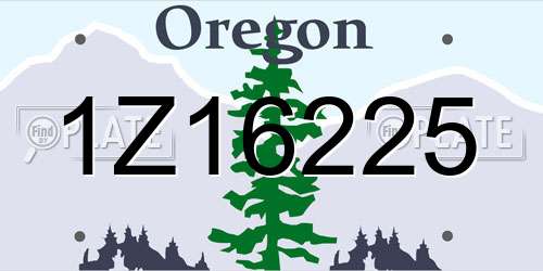 1Z16225 Oregon License Plate