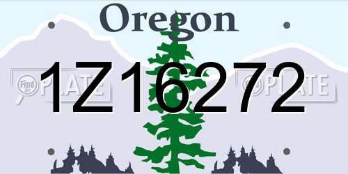 1Z16272 Oregon License Plate