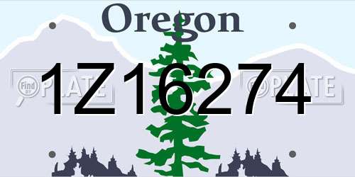 1Z16274 Oregon License Plate