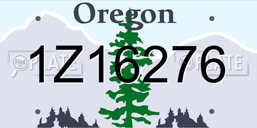 1Z16276 Oregon License Plate