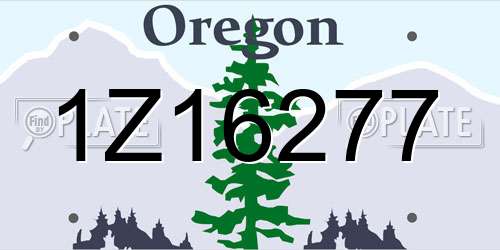 1Z16277 Oregon License Plate