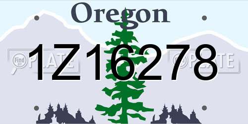1Z16278 Oregon License Plate