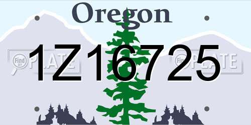 1Z16725 Oregon License Plate