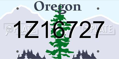 1Z16727 Oregon License Plate