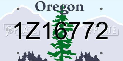 1Z16772 Oregon License Plate