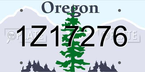 1Z17276 Oregon License Plate