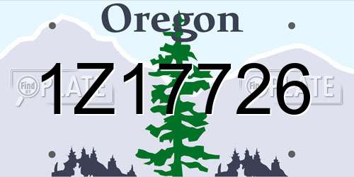 1Z17726 Oregon License Plate