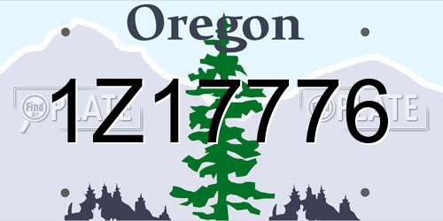 1Z17776 Oregon License Plate