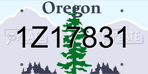 1Z17831 Oregon License Plate