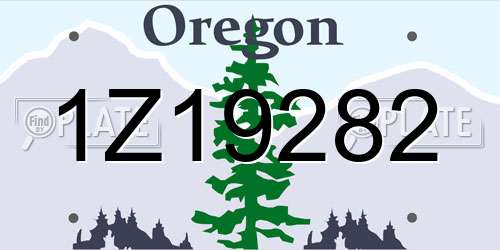 1Z19282 Oregon License Plate