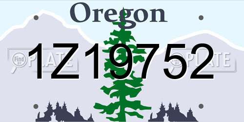 1Z19752 Oregon License Plate