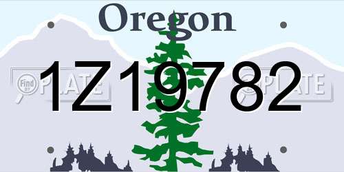 1Z19782 Oregon License Plate