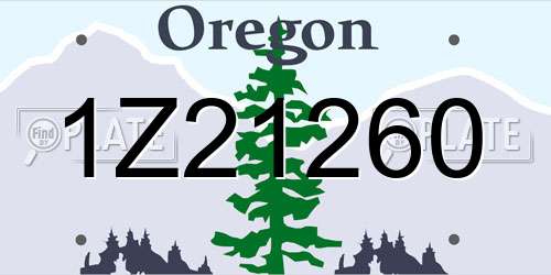 1Z21260 Oregon License Plate