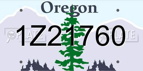 1Z21760 Oregon License Plate