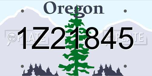 1Z21845 Oregon License Plate
