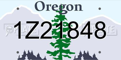 1Z21848 Oregon License Plate
