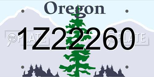 1Z22260 Oregon License Plate