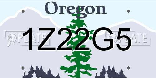 1Z22G5 Oregon License Plate